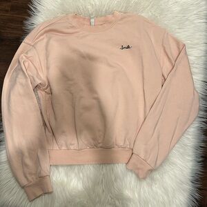 Divided Blush Pink Ribbed Crewneck